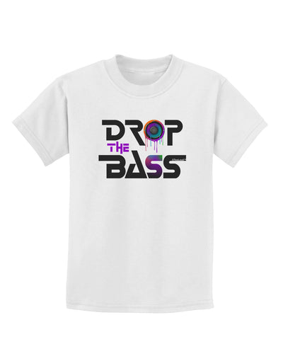 Drop The Bass - Drips Speaker Childrens T-Shirt-Childrens T-Shirt-TooLoud-White-X-Small-Davson Sales