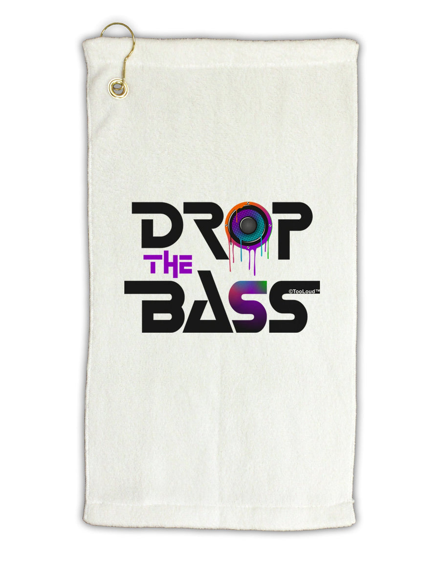 Drop The Bass - Drips Speaker Micro Terry Gromet Golf Towel 16 x 25 inch-Golf Towel-TooLoud-White-Davson Sales