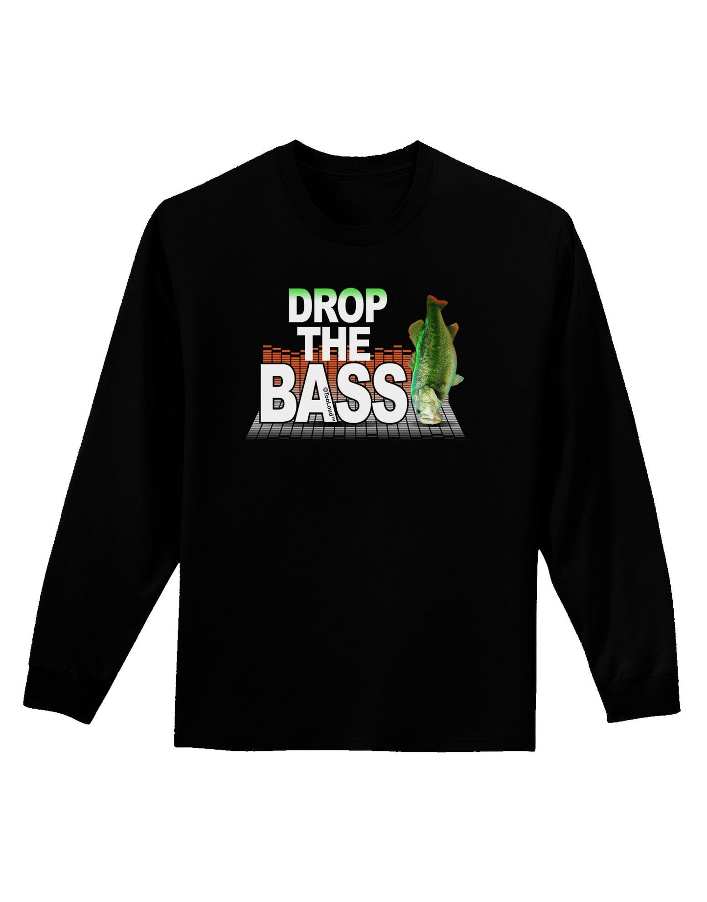 Drop The Bass Fish Adult Long Sleeve Dark T-Shirt-TooLoud-Black-Small-Davson Sales
