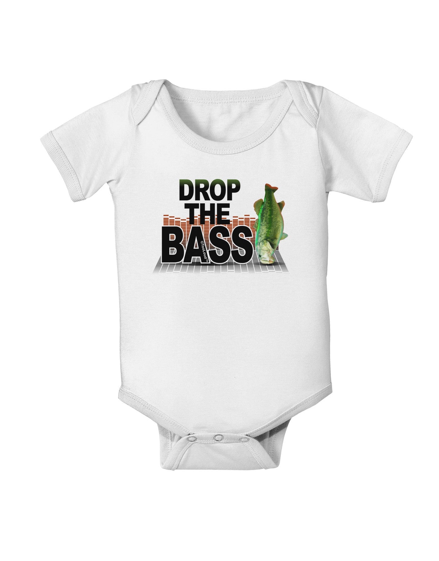 Drop The Bass Fish Baby Romper Bodysuit-Baby Romper-TooLoud-White-06-Months-Davson Sales