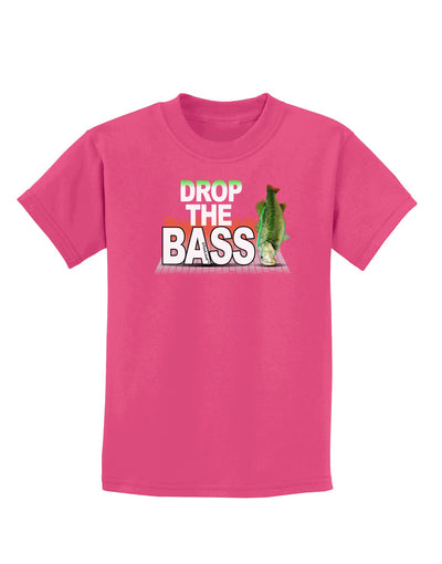 Drop The Bass Fish Childrens Dark T-Shirt-Childrens T-Shirt-TooLoud-Sangria-X-Small-Davson Sales