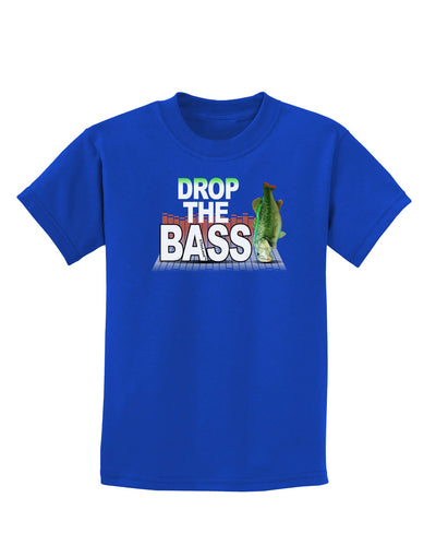 Drop The Bass Fish Childrens Dark T-Shirt-Childrens T-Shirt-TooLoud-Royal-Blue-X-Small-Davson Sales