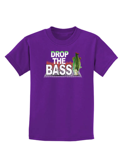 Drop The Bass Fish Childrens Dark T-Shirt-Childrens T-Shirt-TooLoud-Purple-X-Small-Davson Sales