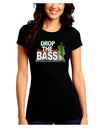 Drop The Bass Fish Juniors Crew Dark T-Shirt-T-Shirts Juniors Tops-TooLoud-Black-Juniors Fitted Small-Davson Sales
