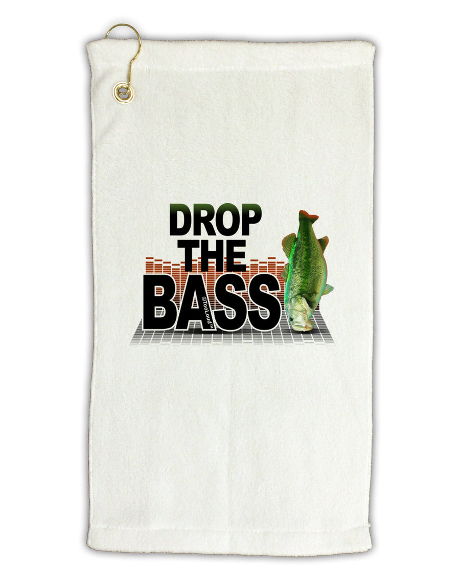 Drop The Bass Fish Micro Terry Gromet Golf Towel 16 x 25 inch-Golf Towel-TooLoud-White-Davson Sales