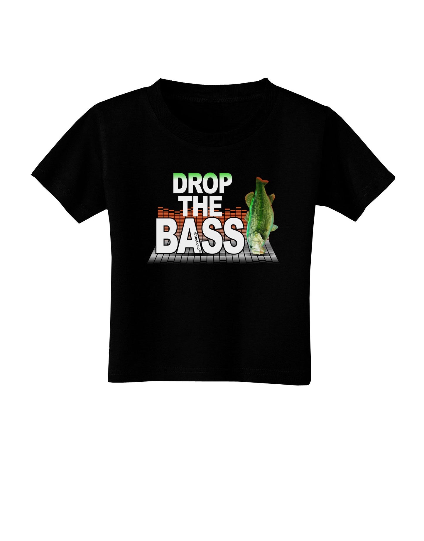 Drop The Bass Fish Toddler T-Shirt Dark-Toddler T-Shirt-TooLoud-Black-2T-Davson Sales