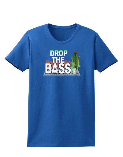 Drop The Bass Fish Womens Dark T-Shirt-TooLoud-Royal-Blue-X-Small-Davson Sales