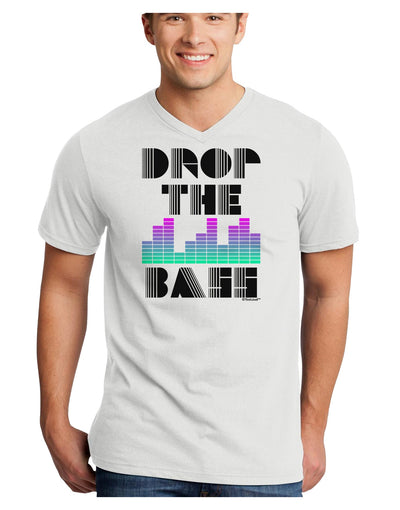 Drop the Bass Adult V-Neck T-shirt-Mens V-Neck T-Shirt-TooLoud-White-Small-Davson Sales