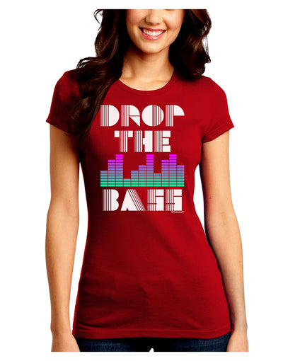 Drop the Bass Juniors Crew Dark T-Shirt-T-Shirts Juniors Tops-TooLoud-Red-Juniors Fitted Small-Davson Sales