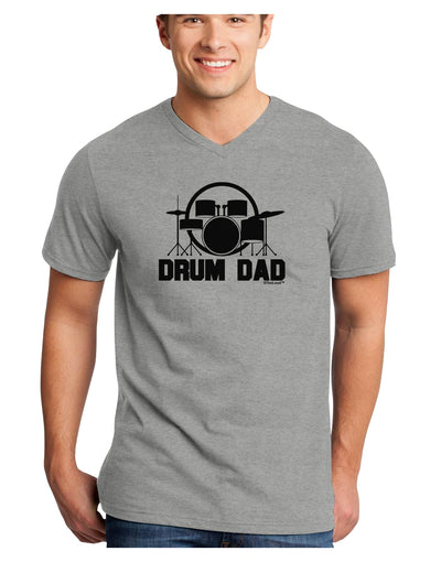 Drum Dad Adult V-Neck T-shirt by TooLoud-Mens V-Neck T-Shirt-TooLoud-HeatherGray-Small-Davson Sales