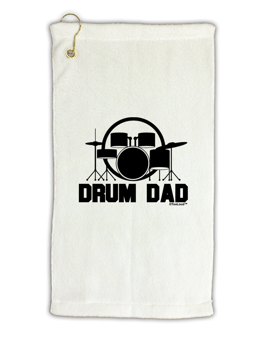 Drum Dad Micro Terry Gromet Golf Towel 16 x 25 inch by TooLoud-Golf Towel-TooLoud-White-Davson Sales