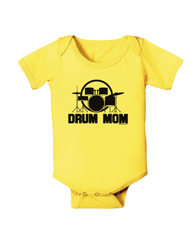 Drum Mom - Mother's Day Design Baby Romper Bodysuit-Baby Romper-TooLoud-Yellow-06-Months-Davson Sales
