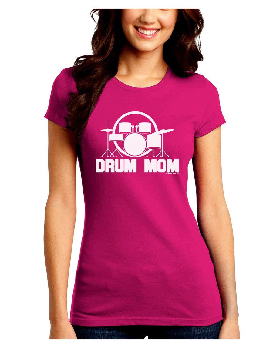 Drum Mom - Mother's Day Design Juniors Crew Dark T-Shirt-T-Shirts Juniors Tops-TooLoud-Black-Juniors Fitted Small-Davson Sales
