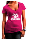 Drum Mom - Mother's Day Design Juniors V-Neck Dark T-Shirt-Womens V-Neck T-Shirts-TooLoud-Hot-Pink-Juniors Fitted Small-Davson Sales