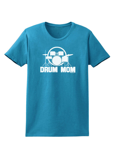 Drum Mom - Mother's Day Design Womens Dark T-Shirt-TooLoud-Turquoise-X-Small-Davson Sales