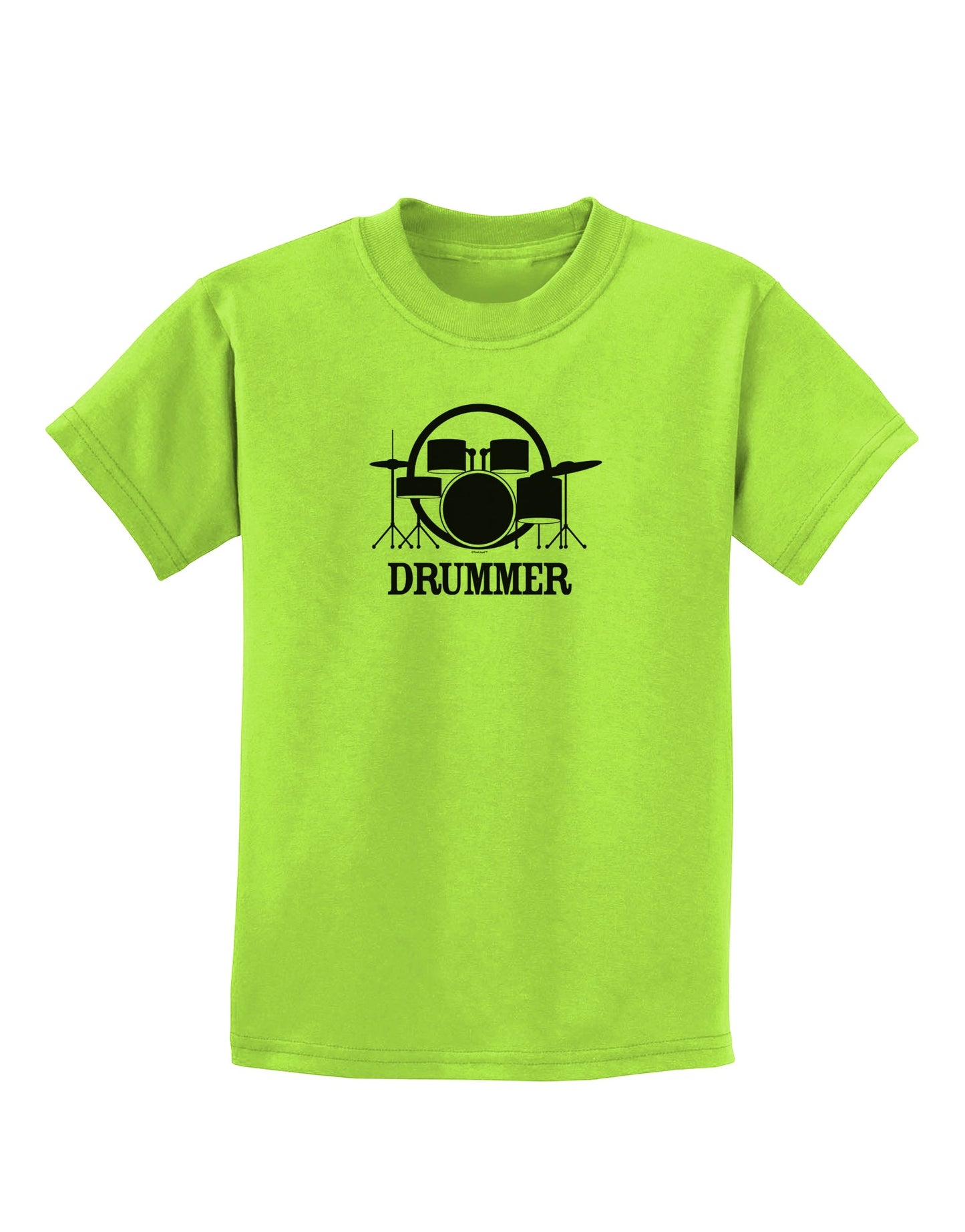 Drummer Childrens T-Shirt-Childrens T-Shirt-TooLoud-Lime-Green-X-Small-Davson Sales