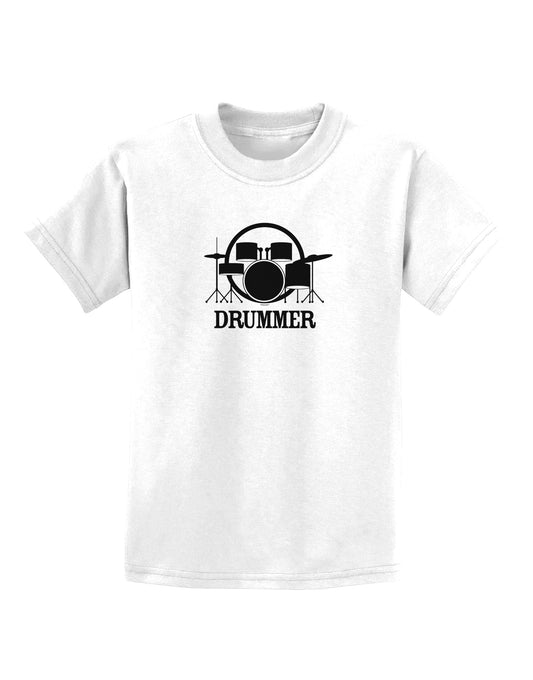 Drummer Childrens T-Shirt-Childrens T-Shirt-TooLoud-White-X-Small-Davson Sales