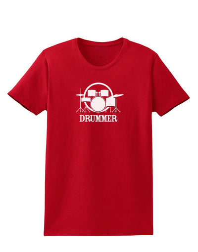 Drummer Womens Dark T-Shirt-TooLoud-Red-X-Small-Davson Sales