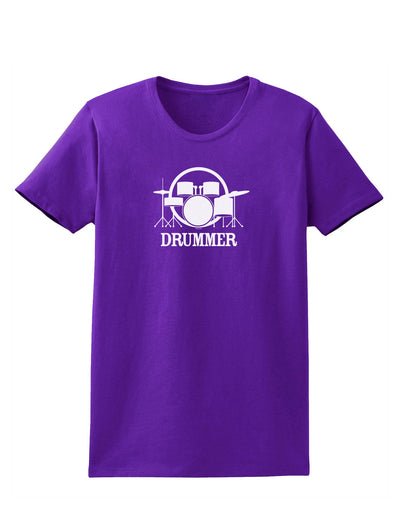 Drummer Womens Dark T-Shirt-TooLoud-Purple-X-Small-Davson Sales