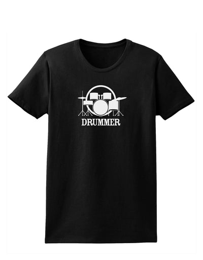 Drummer Womens Dark T-Shirt-TooLoud-Black-X-Small-Davson Sales