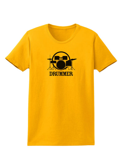 Drummer Womens T-Shirt-Womens T-Shirt-TooLoud-Gold-X-Small-Davson Sales