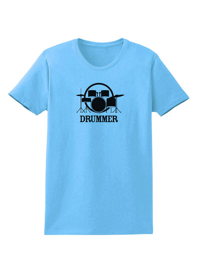 Drummer Womens T-Shirt-Womens T-Shirt-TooLoud-Aquatic-Blue-X-Small-Davson Sales