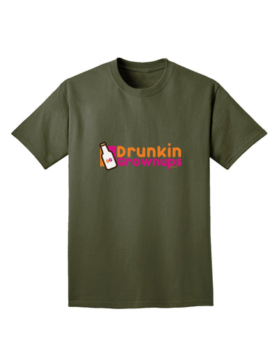 Drunken Grown ups Funny Drinking Adult Dark T-Shirt by TooLoud-Mens T-Shirt-TooLoud-Military-Green-Small-Davson Sales