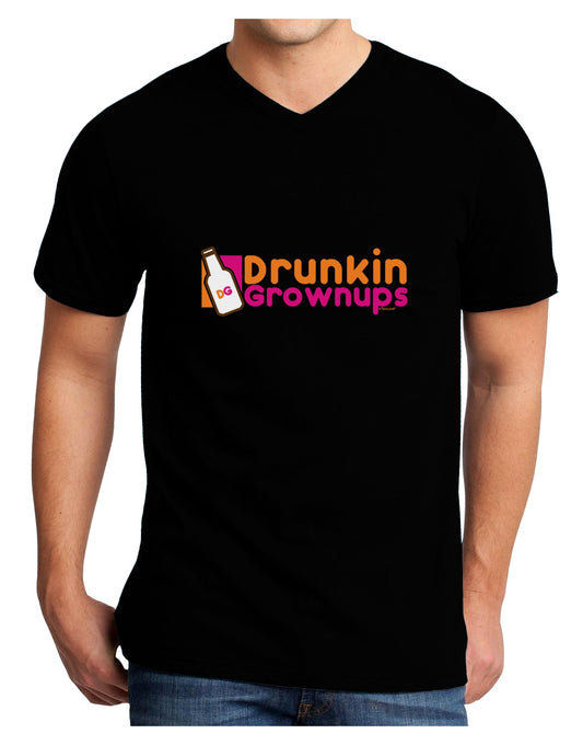 Drunken Grown ups Funny Drinking Adult Dark V-Neck T-Shirt by TooLoud-Mens V-Neck T-Shirt-TooLoud-Black-Small-Davson Sales