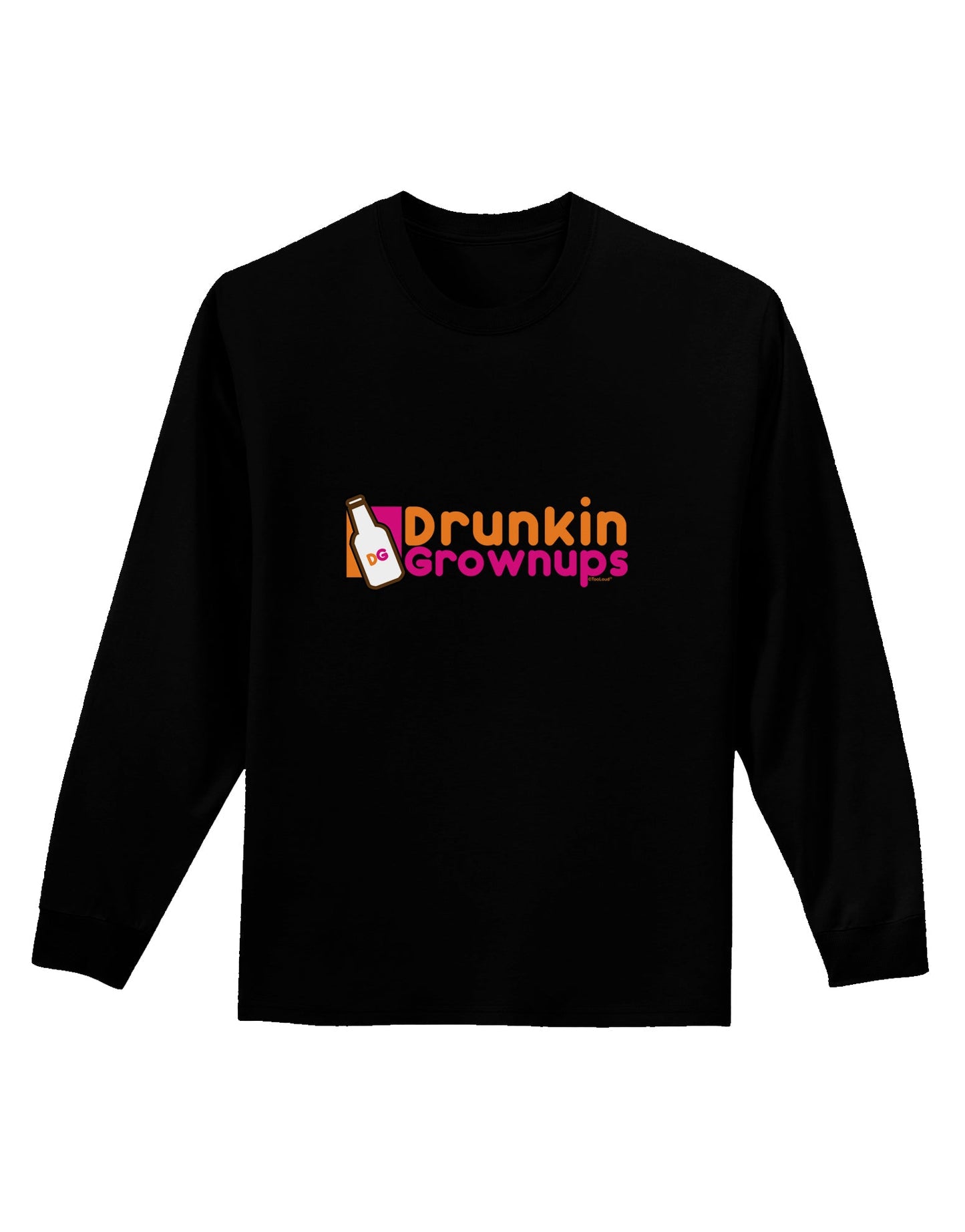 Drunken Grown ups Funny Drinking Adult Long Sleeve Dark T-Shirt by TooLoud-TooLoud-Black-Small-Davson Sales