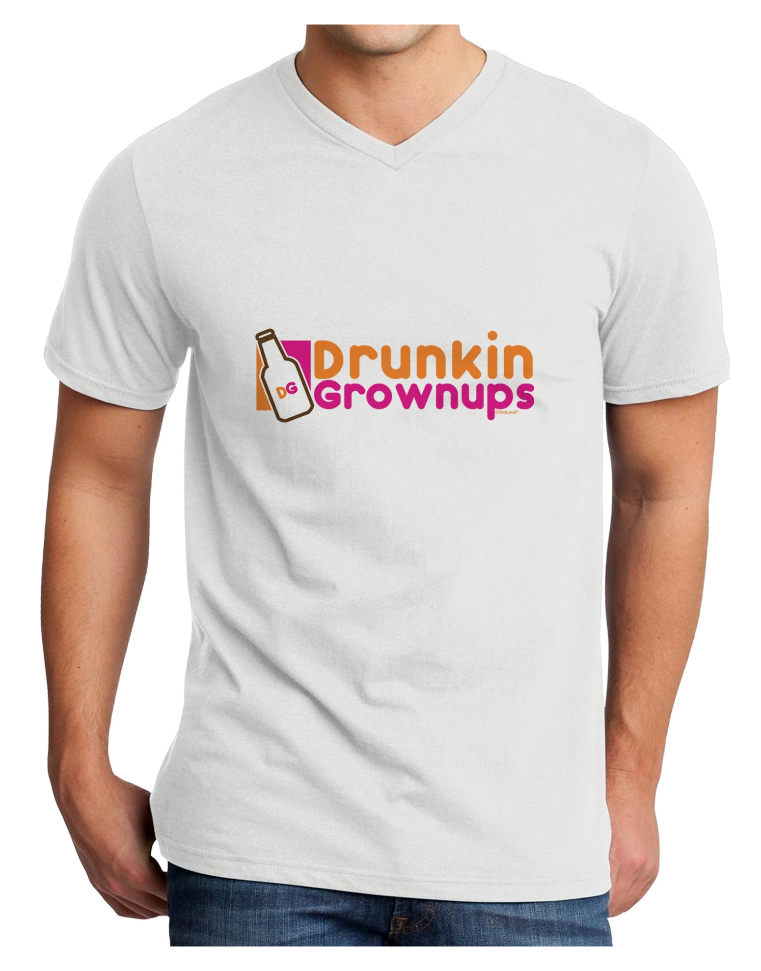 Drunken Grown ups Funny Drinking Adult V-Neck T-shirt by TooLoud-Mens V-Neck T-Shirt-TooLoud-White-Small-Davson Sales