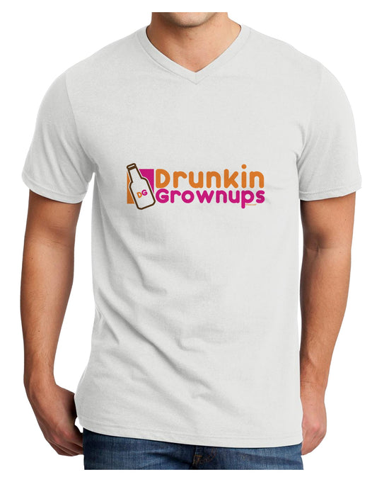 Drunken Grown ups Funny Drinking Adult V-Neck T-shirt by TooLoud-Mens V-Neck T-Shirt-TooLoud-White-Small-Davson Sales