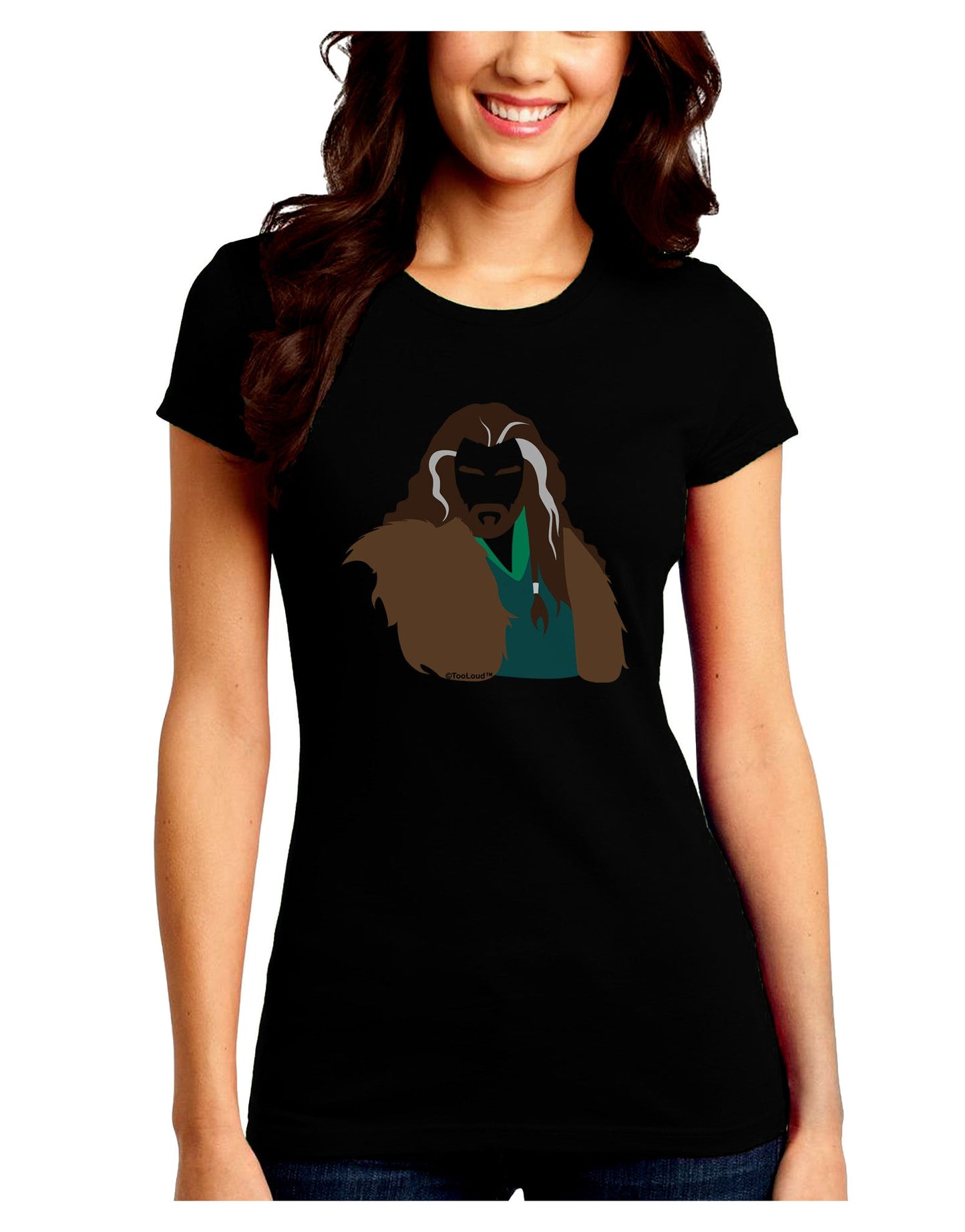 Dwarf King Juniors Petite Crew Dark T-Shirt-T-Shirts Juniors Tops-TooLoud-Black-Juniors Fitted Small-Davson Sales