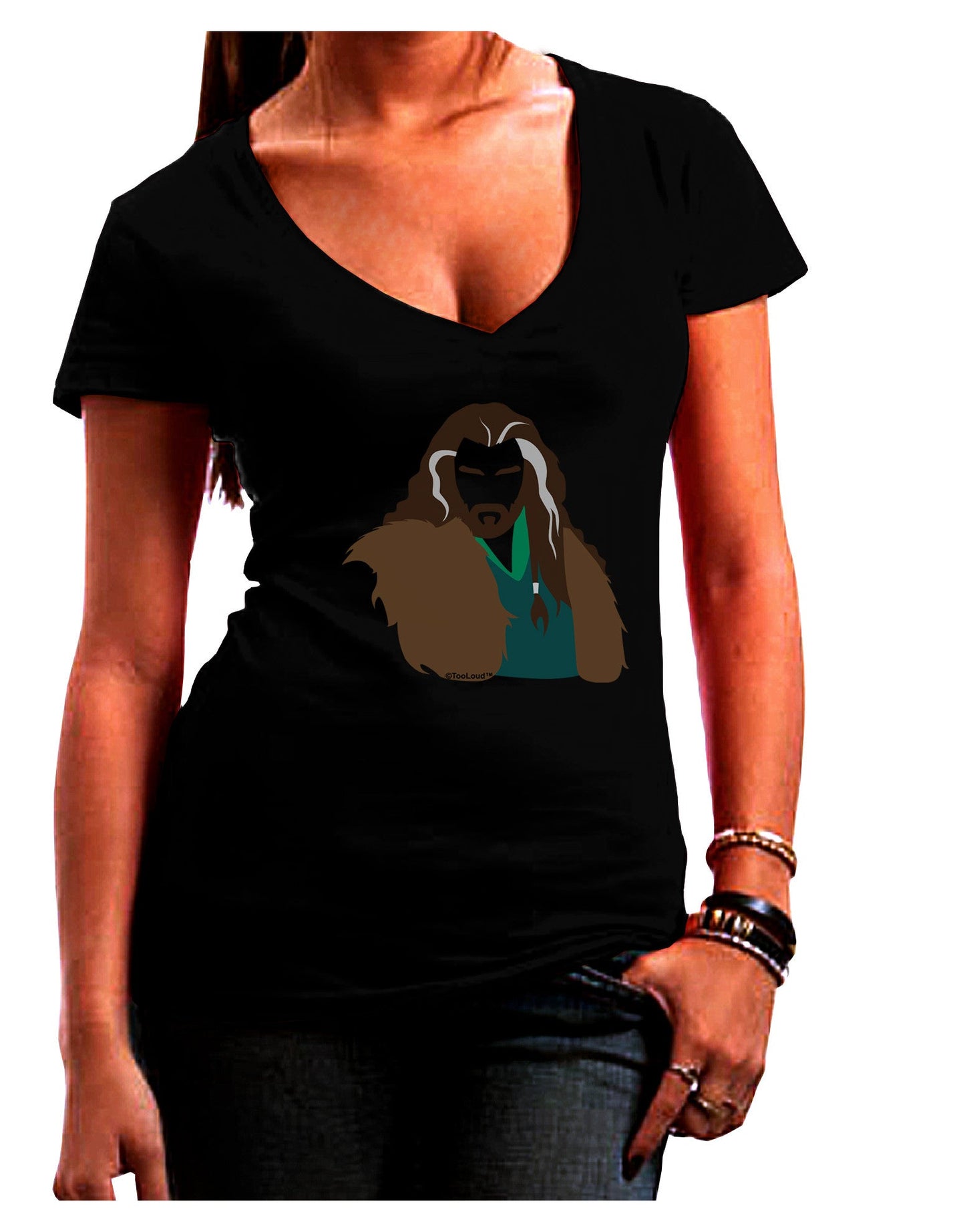 Dwarf King Womens V-Neck Dark T-Shirt-Womens V-Neck T-Shirts-TooLoud-Black-Juniors Fitted Small-Davson Sales