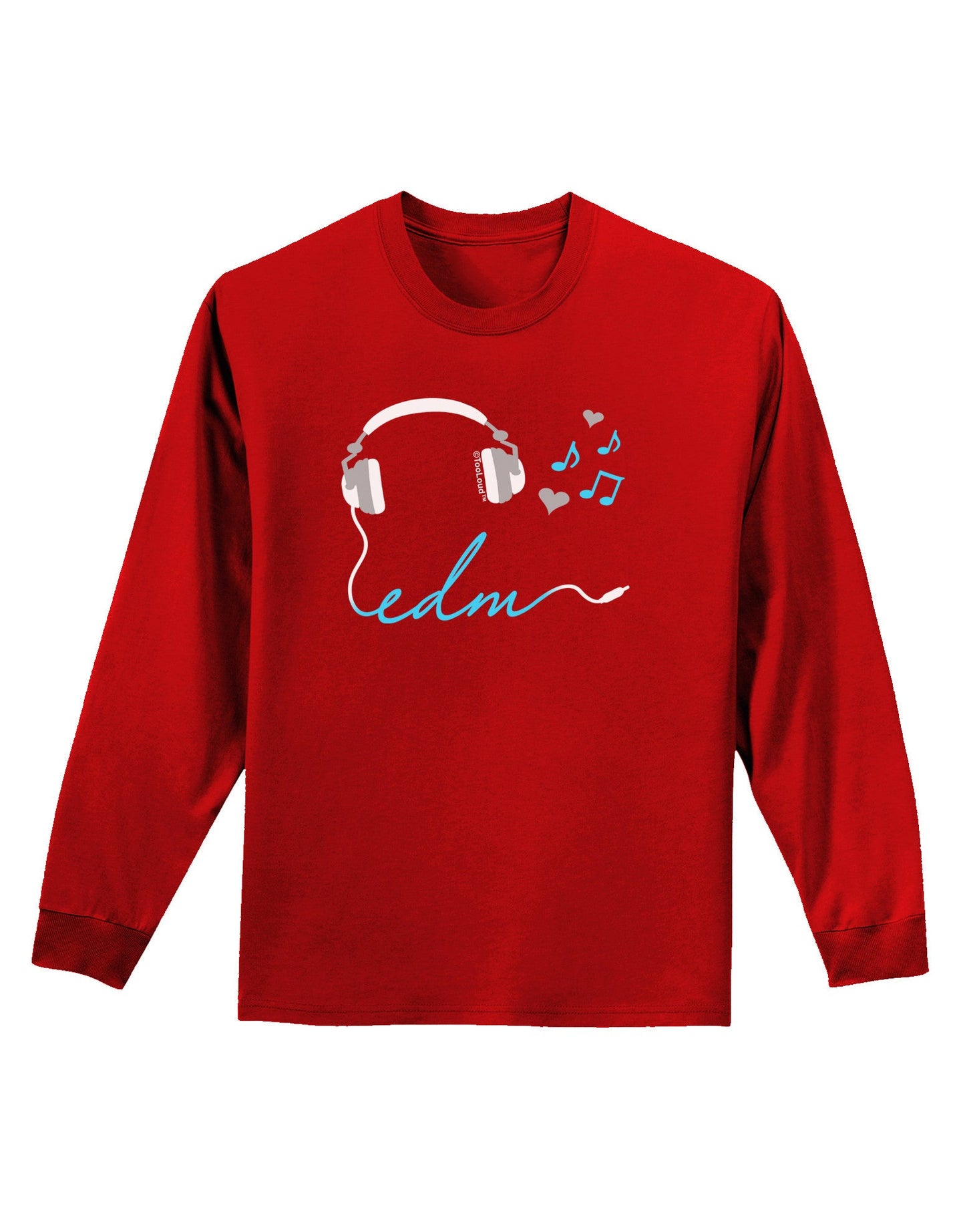 EDM Cord Blue Adult Long Sleeve Dark T-Shirt-TooLoud-Red-Small-Davson Sales
