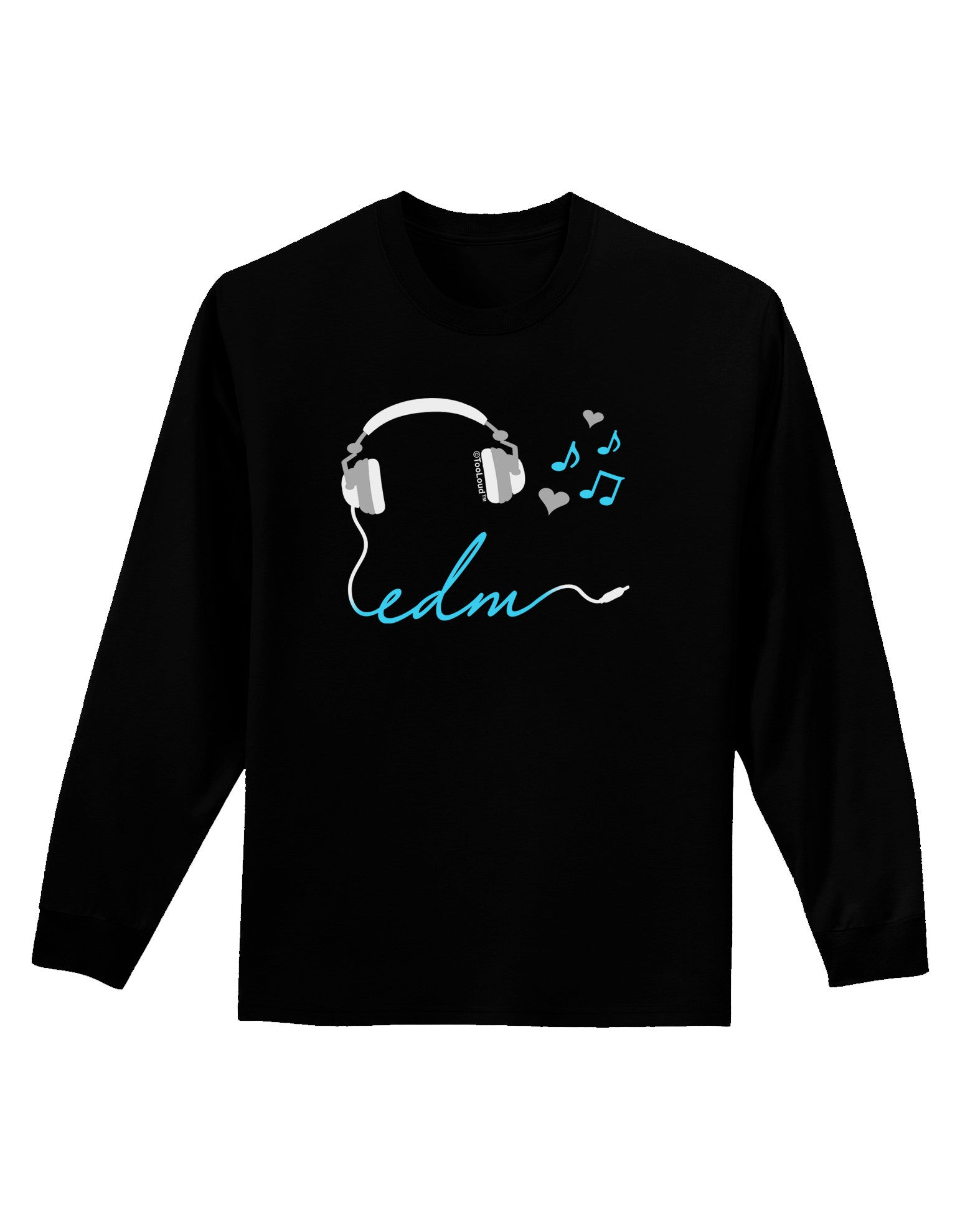 EDM Cord Blue Adult Long Sleeve Dark T-Shirt-TooLoud-Black-Small-Davson Sales