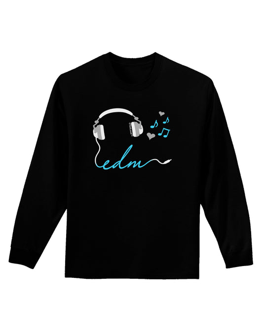 EDM Cord Blue Adult Long Sleeve Dark T-Shirt-TooLoud-Black-Small-Davson Sales