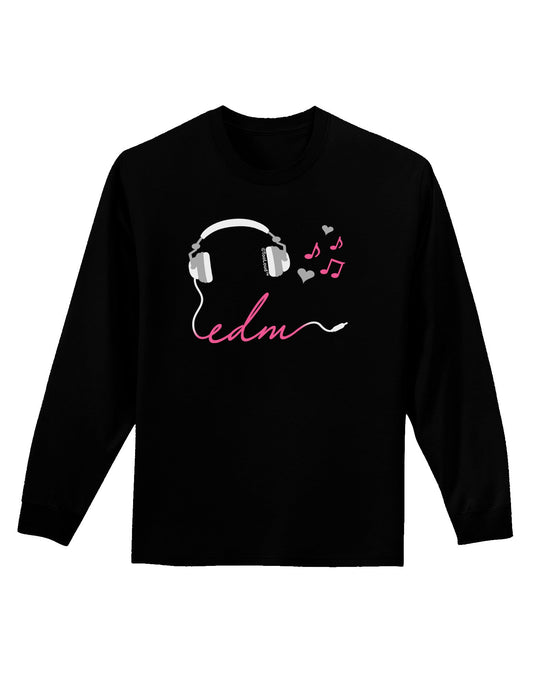 EDM Cord Pink Adult Long Sleeve Dark T-Shirt-TooLoud-Black-Small-Davson Sales