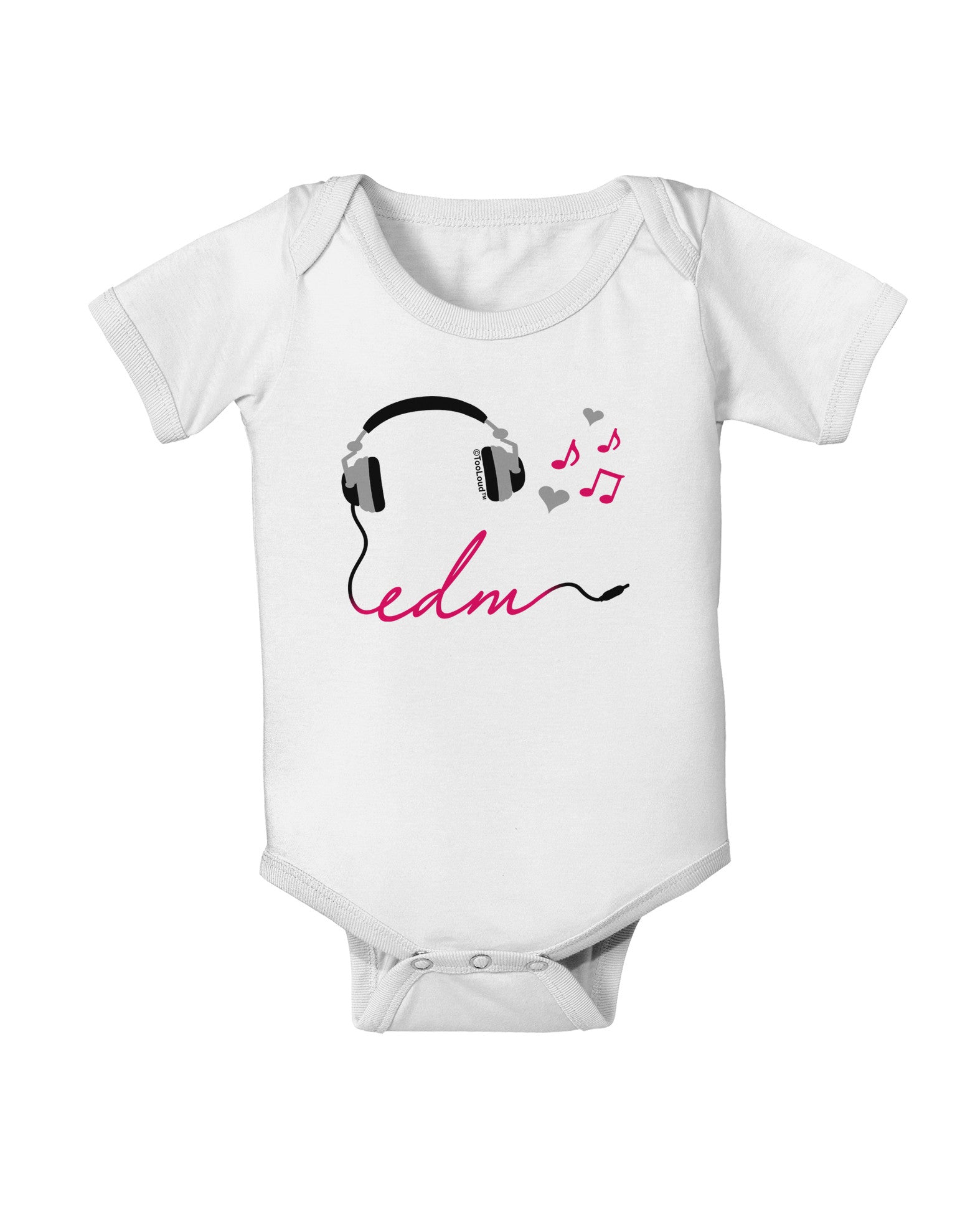 EDM Cord Pink Baby Romper Bodysuit-Baby Romper-TooLoud-White-06-Months-Davson Sales