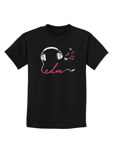 EDM Cord Pink Childrens Dark T-Shirt-Childrens T-Shirt-TooLoud-Black-X-Small-Davson Sales