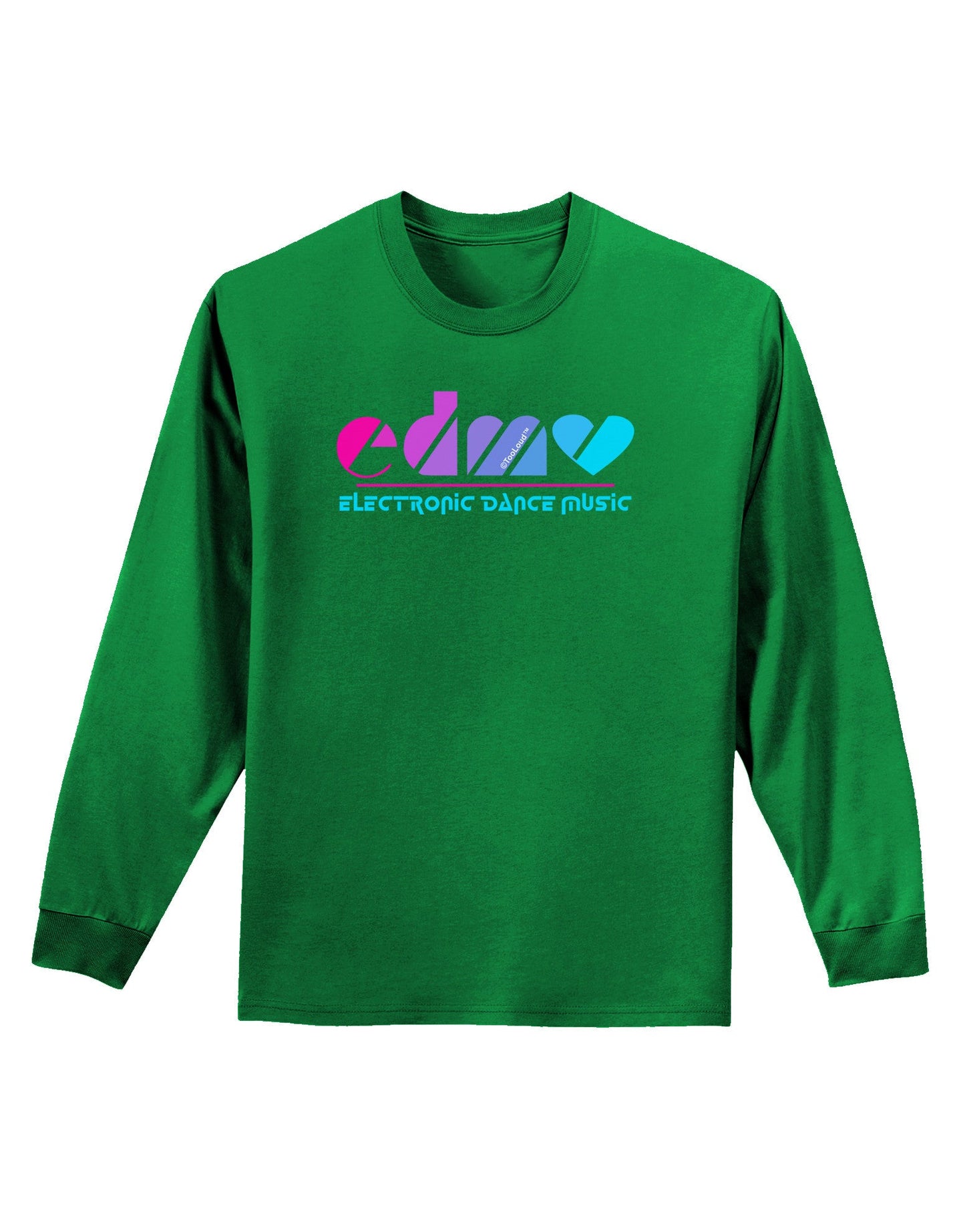 EDM Heart Adult Long Sleeve Dark T-Shirt-TooLoud-Kelly-Green-Small-Davson Sales