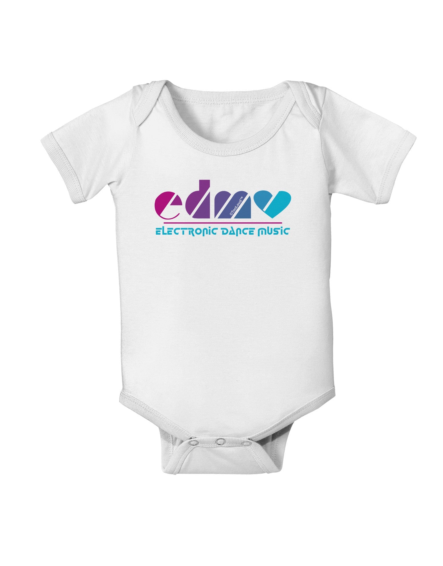 EDM Heart Baby Romper Bodysuit-Baby Romper-TooLoud-White-06-Months-Davson Sales