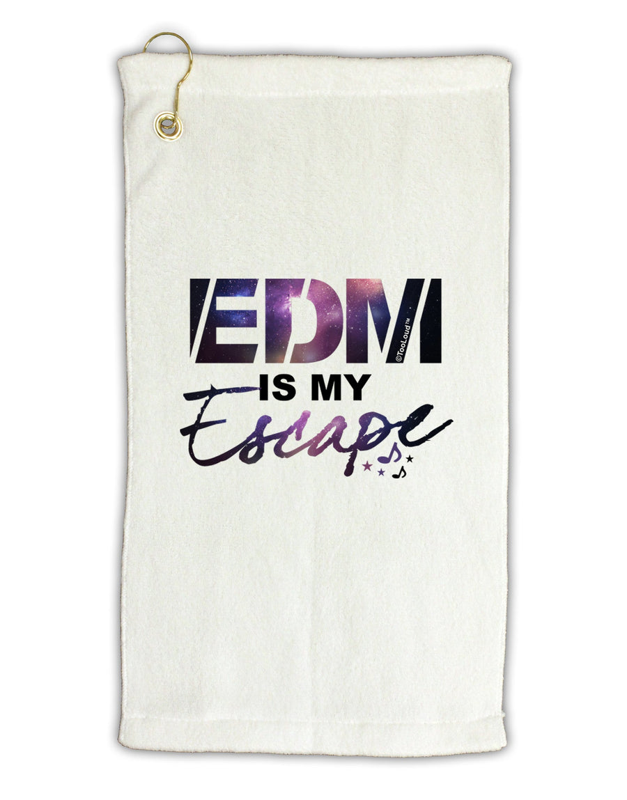 EDM Is My Escape Micro Terry Gromet Golf Towel 16 x 25 inch-Golf Towel-TooLoud-White-Davson Sales