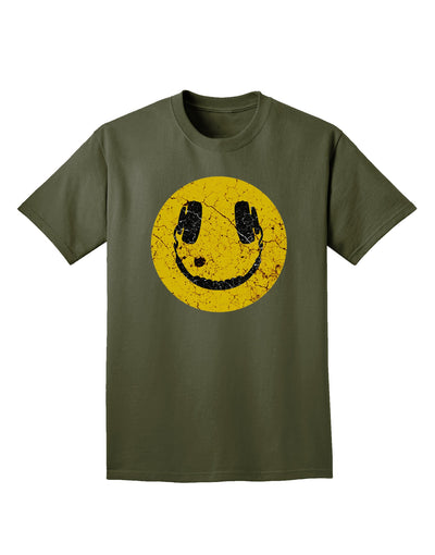 EDM Smiley Face Adult Dark T-Shirt by TooLoud-Mens T-Shirt-TooLoud-Military-Green-Small-Davson Sales