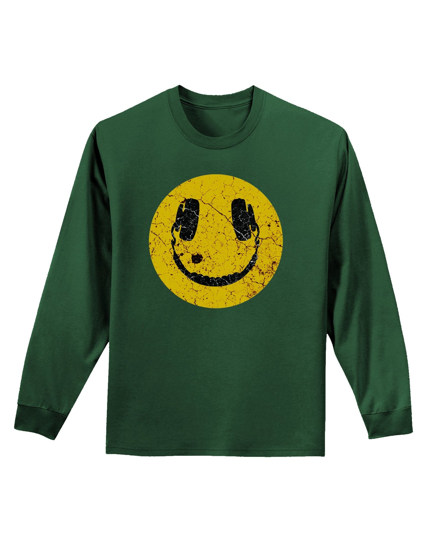 EDM Smiley Face Adult Long Sleeve Dark T-Shirt by TooLoud-TooLoud-Dark-Green-Small-Davson Sales