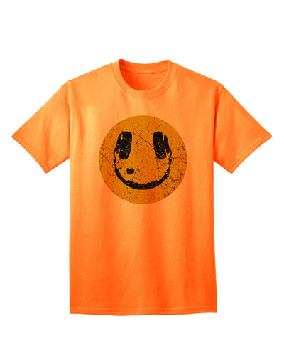 EDM Smiley Face Adult T-Shirt - A Vibrant Addition to Your Wardrobe by TooLoud-Mens T-shirts-TooLoud-Neon-Orange-Small-Davson Sales