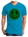 EDM Smiley Face Adult V-Neck T-shirt by TooLoud-Mens V-Neck T-Shirt-TooLoud-Turquoise-Small-Davson Sales