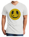 EDM Smiley Face Adult V-Neck T-shirt by TooLoud-Mens V-Neck T-Shirt-TooLoud-White-Small-Davson Sales