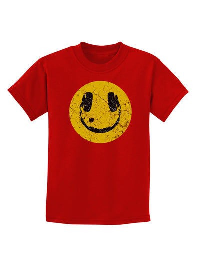 EDM Smiley Face Childrens Dark T-Shirt by TooLoud-Childrens T-Shirt-TooLoud-Red-X-Small-Davson Sales