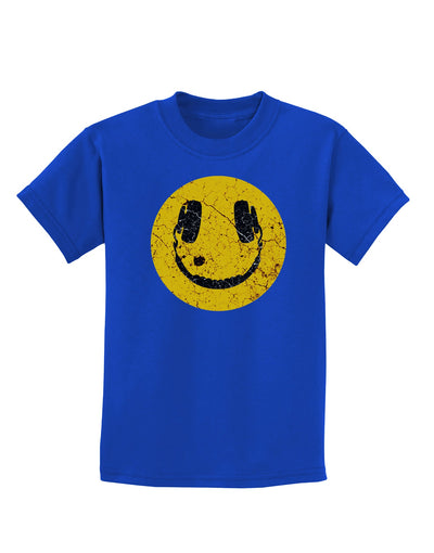 EDM Smiley Face Childrens Dark T-Shirt by TooLoud-Childrens T-Shirt-TooLoud-Royal-Blue-X-Small-Davson Sales