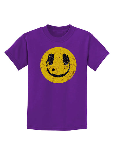 EDM Smiley Face Childrens Dark T-Shirt by TooLoud-Childrens T-Shirt-TooLoud-Purple-X-Small-Davson Sales